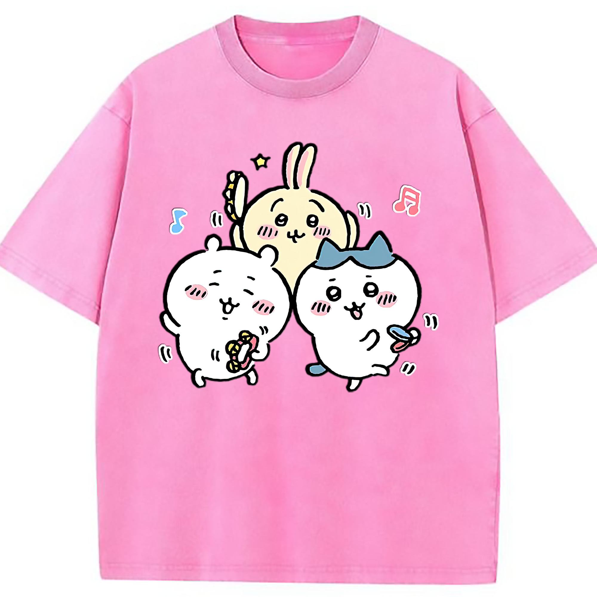 （画像用） ちいかわ ハチワレ Chii-kawa hachiware 綿100% ヴィンテージ風 半袖Tシャツ（フロントプリント）